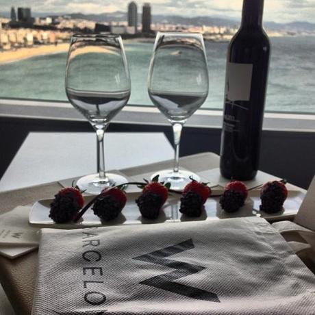 Welcome amenities and first impression of the W-Barcelona Hotel (and strawberries) :)