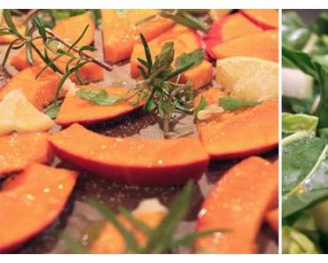 Grilled-Cheese mit Mangold und lauwarmen Kürbissalat