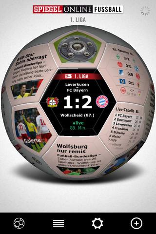 SPIEGEL ONLINE Fußball – Die kostenlose Fußball-App mit der etwas anderen Benutzeroberfläche