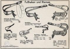 Vintage Rennrad Katalog - Fußhaken und Rieme