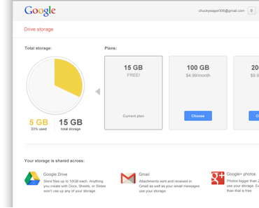 15 GB: Google packt Speichervolumen von Gmail, Drive und Google+ Photos zusammen