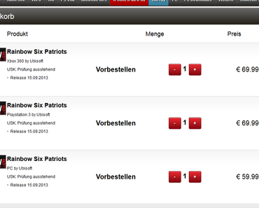 Rainbow Six: Patriots – GameStop lässt keine Vorbestellung mehr zu?