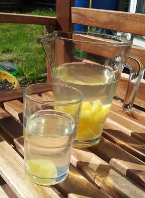 Variation Sommerbowle: Ananas-Holunder Erfrischungsgetränk