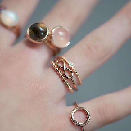 Rosé gold ring collection, Roségold Ringe