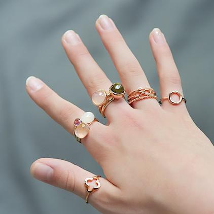 rosé gold ring collection, Roségold Ringe