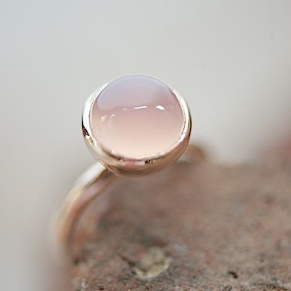 rosé gold ring with rose quartz, Roségoldring mit Rosenquarz