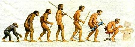 Evolution from ape to PC Vorsicht, Sie sitzen sich zu Tode!