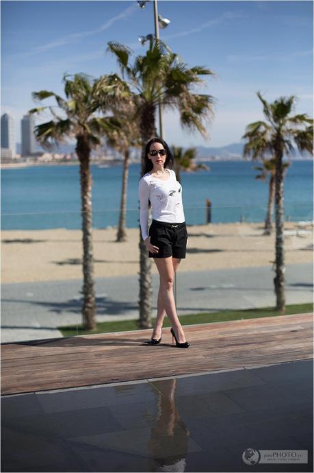 Summerlook with hotpants at the beach - W-Hotel Barcelona