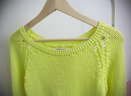 Kleidermaedchen-Zara-Haul-Sweater-Neon-gelb-trend-spring-summer-2013-pullover-zaraknit