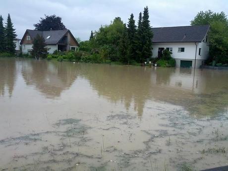 Hochwasser Ostschweiz - Widnau überschwemmt