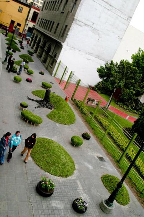 Grünflächen in der Altstadt von Lima