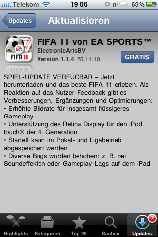 FIFA 11 fürs iPhone – Update & Gewinnspiel
