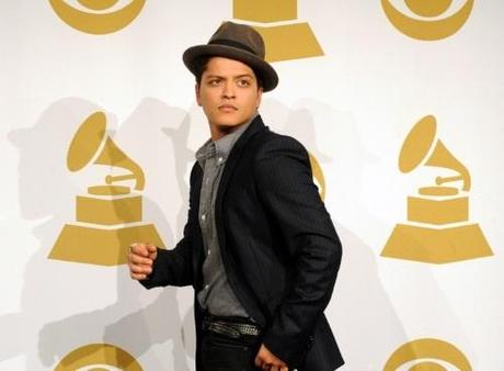 Singer/songwriter Bruno Mars appears backstage during The Grammy Nominations Concert Live - Countdown to the Music's Biggest Night event at Club Nokia in Los Angeles on December 1, 2010. The 53rd annual Grammy Awards will be presented February 13, 2011 in Los Angeles. UPI/Jim Ruymen Photo via Newscom