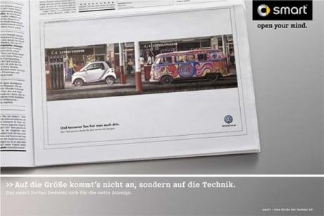 Werbeduell zwischen Smart und Volkswagen