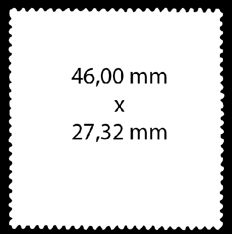 ein quadratisches Briefmarkenformat
