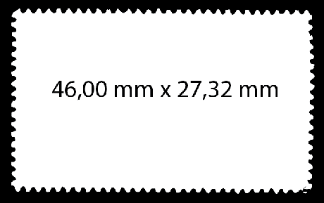 Ein rechteckiges Format einer Briefmarke