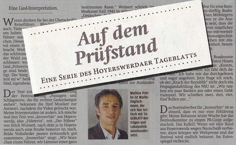 Kolumne von Mathias Priebe im Hoyerswerdaer Tageblatt, Sächsische Zeitung