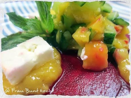 Roher Rote - Beete Salat an Mango - Gurken Salsa...