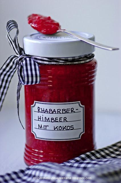 Rhabarber-Himbeer-Marmelade mit Kokos... Last Call für Rhabarber!