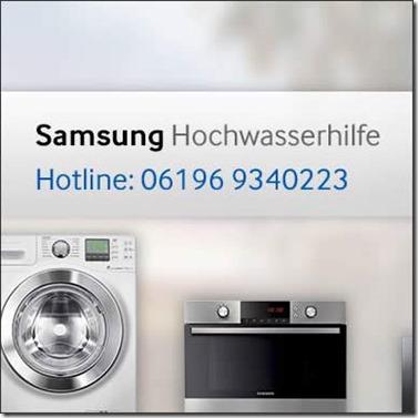 Samsung hilft bei Hochwasserschäden: Ersatzgeräte und Gratis Wäschen