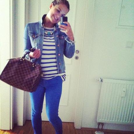 Darf ich vorstellen: Ms Speedy by Louis Vuitton  #new #love #bag #louisvuitton #speedy #stripes #maritime #outfit #fashion_blogger #fashion #today #ootd #statement #blue #summer #sunshine #chanel