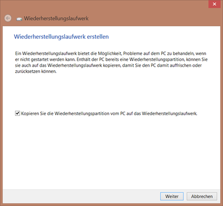 Windows 8: so erstellt ihr ein USB Wiederherstellungslaufwerk