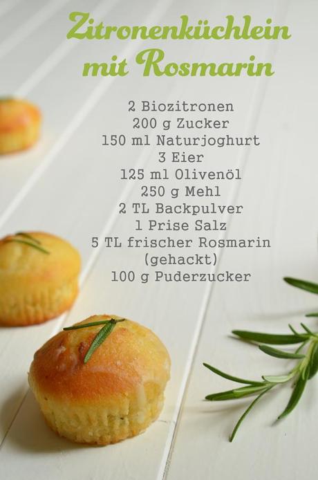 Rezept auf www.rheintopf.com: Ziitronenküchlein mit Rosmarin und Olivenöl - Zutaten
