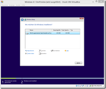 Windows 8.1 als virtuelle Maschine installieren