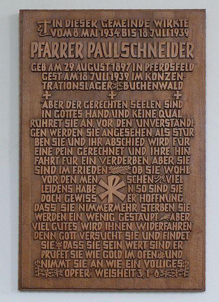 Womrath Paul-Schneider-Gedenktafel