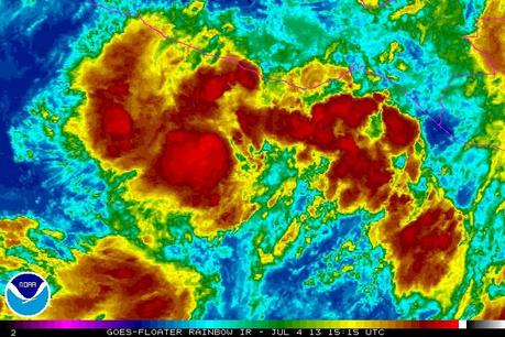 Tropischer Sturm ERICK, Erick, Pazifische Hurrikansaison 2013, aktuell, Mexiko, Satellitenbild Satellitenbilder, Vorhersage Forecast Prognose, Juli, 2013,