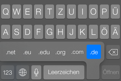 iOS 7 Beta 3 Safari Tastatur