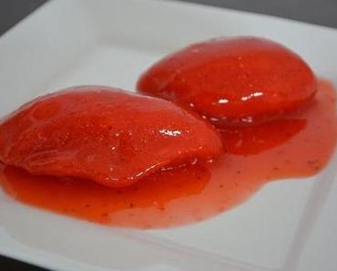 Erdbeer-Sorbet oder das, was die Hitze davon übrig ließ