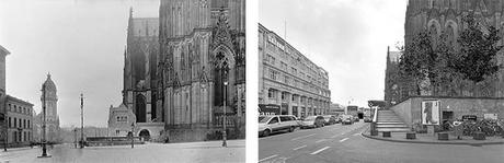 Köln, Trankgasse (am Dom). Links um 1905: © Rheinisches Bildarchiv: rba_064810. Rechts: 2011 © Detlef Podehl