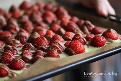 Matcha-Erdbeerkuchen mit selbstgeflückten Erdbeeren