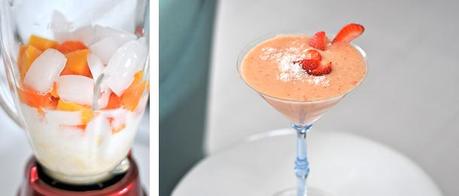 Papaya-Erdbeer Smoothie mit Kokos fructosearm milchfrei