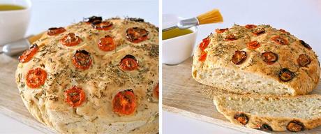 Focaccia mit Tomatenscheiben glutenfrei milchfrei eifrei