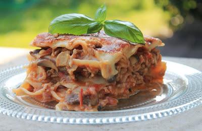 Hähnchen-Champignon-Lasagne