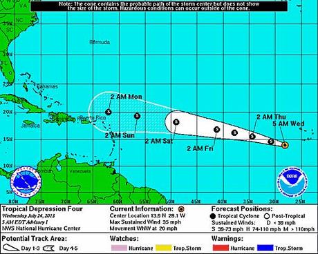 Tropischer Sturm DORIAN, aktuell, Dorian, Atlantische Hurrikansaison 2013, Juli, 2013, Dominikanische Republik, Florida, Satellitenbild Satellitenbilder, Vorhersage Forecast Prognose, Kuba, 