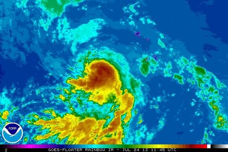 Tropischer Sturm DORIAN, aktuell, Dorian, Atlantische Hurrikansaison 2013, Juli, 2013, Dominikanische Republik, Florida, Satellitenbild Satellitenbilder, Vorhersage Forecast Prognose, Kuba, 