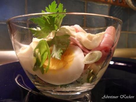 Schinken-Eier-Salat geht auch mit wenig Kalorien