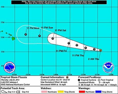Tropischer Sturm FLOSSIE, Flossie, aktuell, Pazifische Hurrikansaison 2013, Juli, Hawaii, Satellitenbild Satellitenbilder, Vorhersage Forecast Prognose, 2013, 