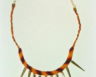 DIY Kette mit Spikes und Streifenmuster