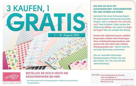 Stampin' Up! Aktion im August: 3 Kaufen, 1 GRATIS