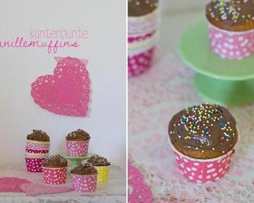Kunterbunte Vanillemuffins