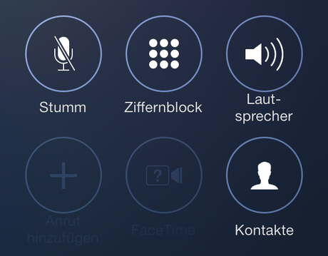 iOS 7 Beta 5 Anruf Icons