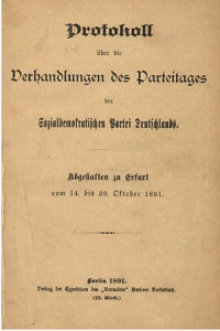 Die SPD beschloß 1891 in Erfurt ihr Grundsatzprogramm mit laizistischen Aussagen.