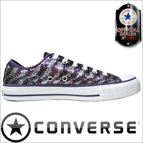 Converse Chucks 522210 Lila / Silber Sequins Pailletten OX - Oxford Schuhe