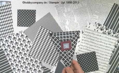 so viele Ideen mit dem Designerpapier Potpourri in Schwarz-Weiß von Stampin up