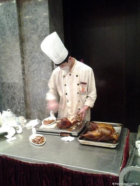 Zubereitung der Beijing Ente
