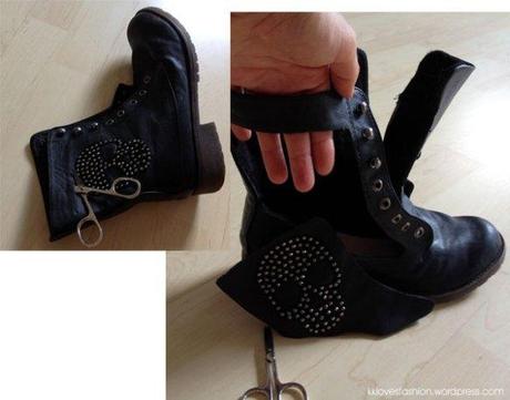 kklovesfashion DIY Cut Out Boots Step 3